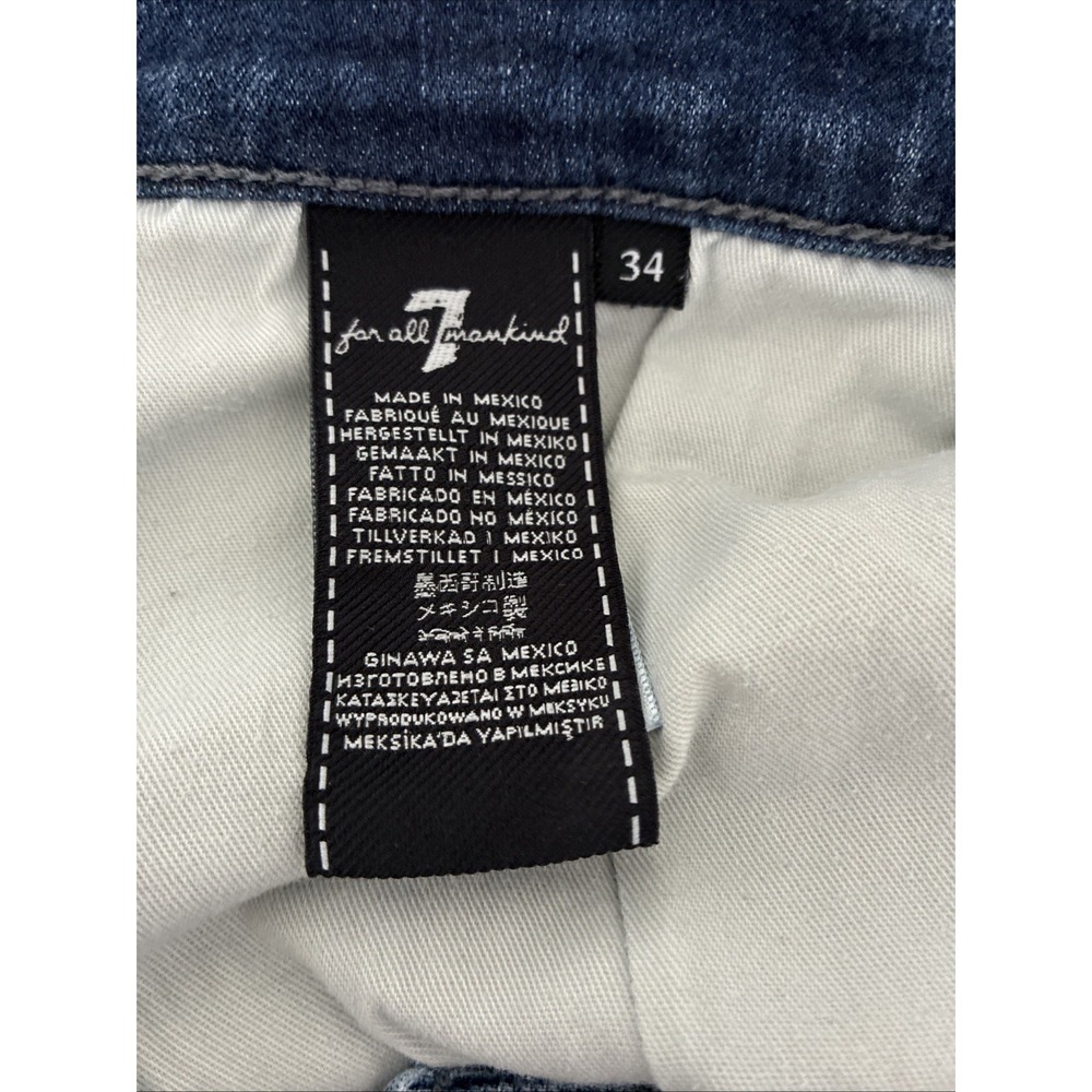7 For All Mankind Standard Jeans Mens 34 Blue Straight Leg Zip Fly Seven Stretch - Picture 6 of 8